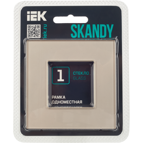 SKANDY Рамка 1-местная SK-F21Sh стекло шампань IEK