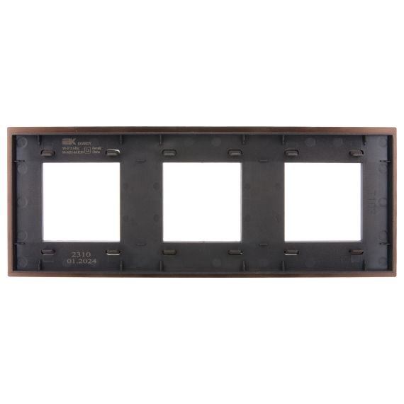 SKANDY Рамка 3-местная SK-F33Br металл шоколад IEK