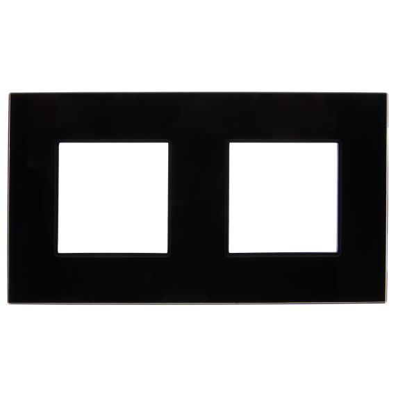 SKANDY Рамка 2-местная SK-F22Bl стекло черный IEK