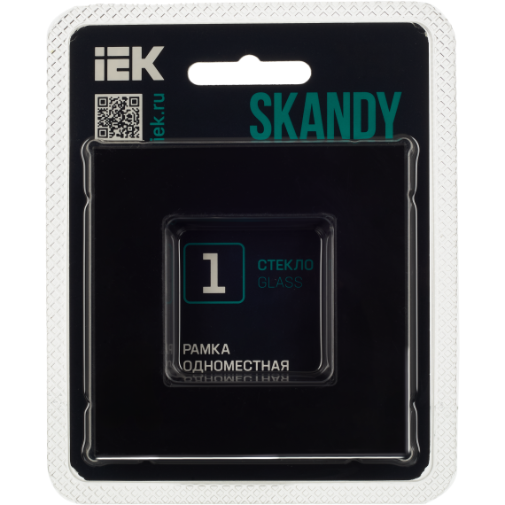 SKANDY Рамка 1-местная SK-F21Bl стекло черный IEK