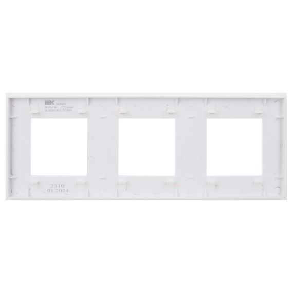 SKANDY Рамка 3-местная SK-F23W стекло арктический белый IEK