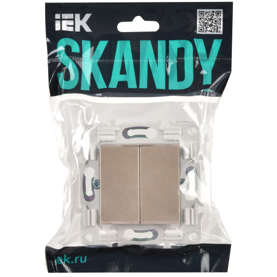 SKANDY Выключатель 2-клавишный перекрестный 10А SK-V06Sa песочный IEK