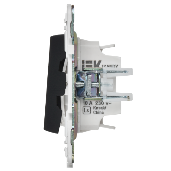 SKANDY Выключатель 2-клавишный с индикацией для отелей 10А SK-V16Bl черный IEK