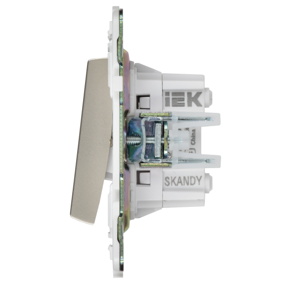 SKANDY Выключатель 2-клавишный перекрестный 10А SK-V06Sh шампань IEK