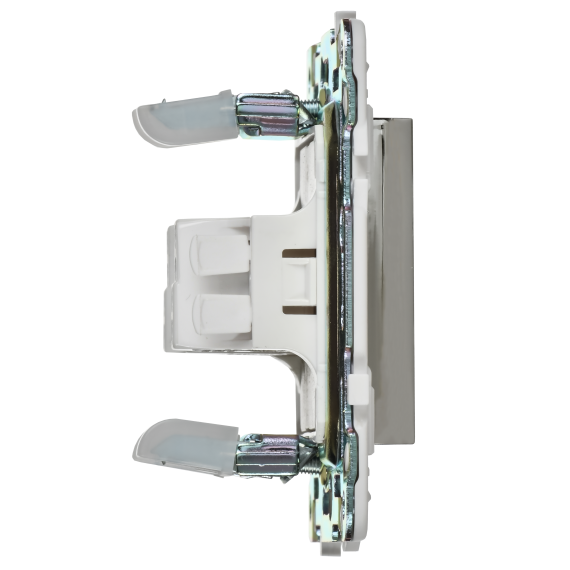 SKANDY Выключатель 1-клавишный проходной с индикацией 10А SK-V08N металл никель IEK