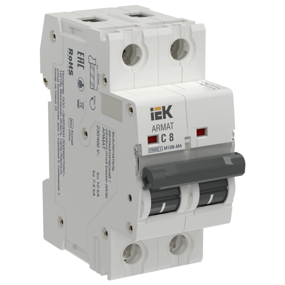 ARMAT Автоматический выключатель без теплового расцепителя M10N-MA 2P C 8А IEK