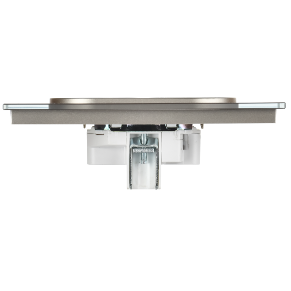 SKANDY Розетка 2-местная без заземления без защитных шторок для плоской вилки 10А SK-R03Sh стекло шампань IEK