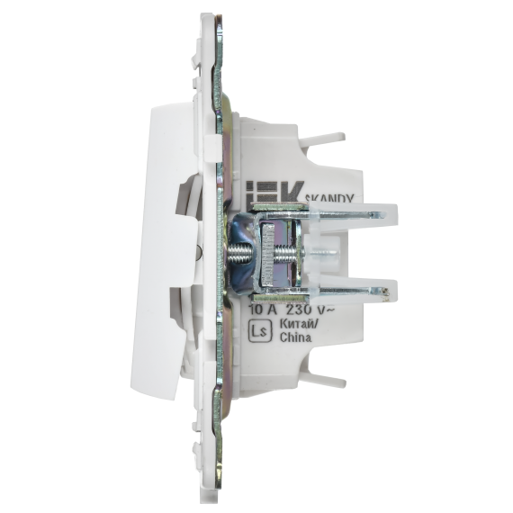 SKANDY Выключатель 2-клавишный с индикацией для отелей 10А SK-V16W арктический белый IEK