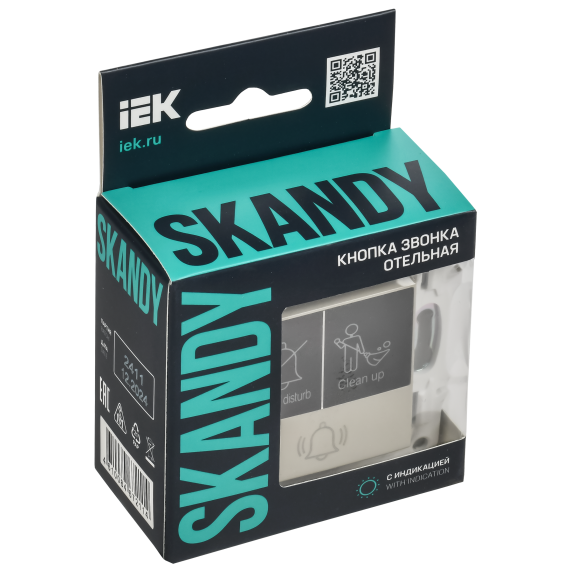 SKANDY Кнопка звонка с индикацией для отелей 10А SK-V17B бежевый IEK