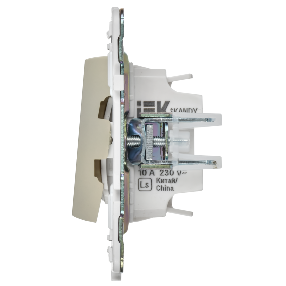 SKANDY Выключатель 2-клавишный с индикацией для отелей 10А SK-V16B бежевый IEK