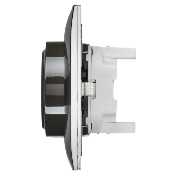 SKANDY Розетка 2-местная с заземлением с защитными шторками 16А в сборе SK-R07N металл никель IEK