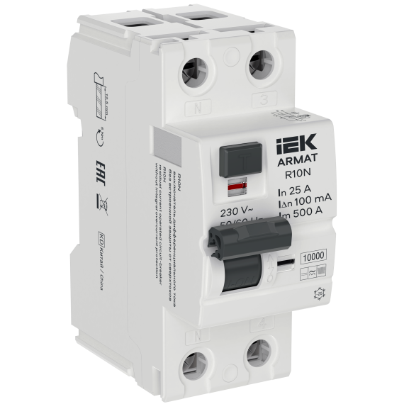 ARMAT Выключатель дифференциального тока R10N 2P 25А 100мА тип B IEK