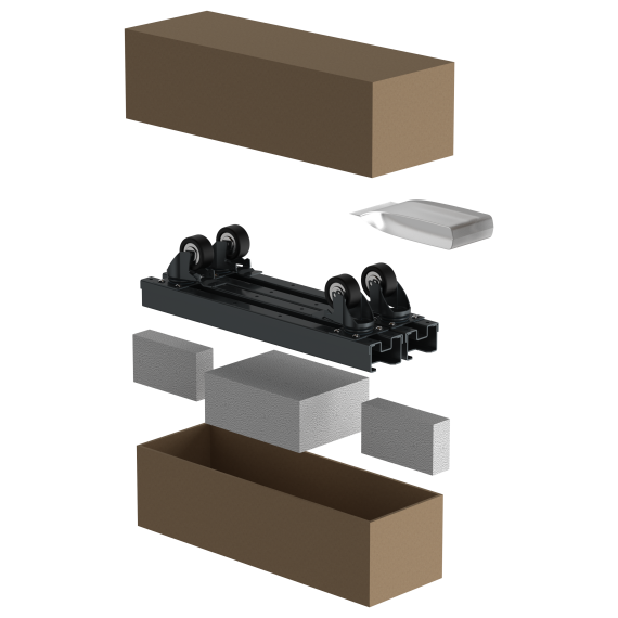 ITK LINEA S Комплект роликов для шкафа шириной 600мм черный