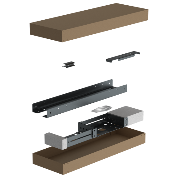 ITK LINEA S Кронштейн для монтажа лотка на шкаф 800мм черный