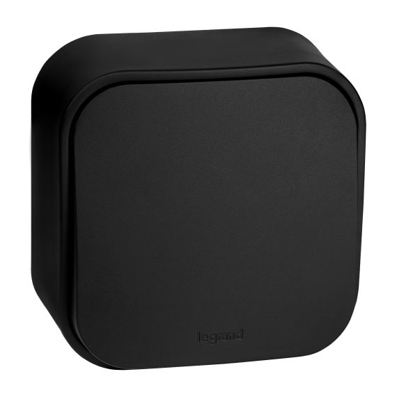 QUTEO Выключатель 1-клавишный для открытой установки чёрный матовый