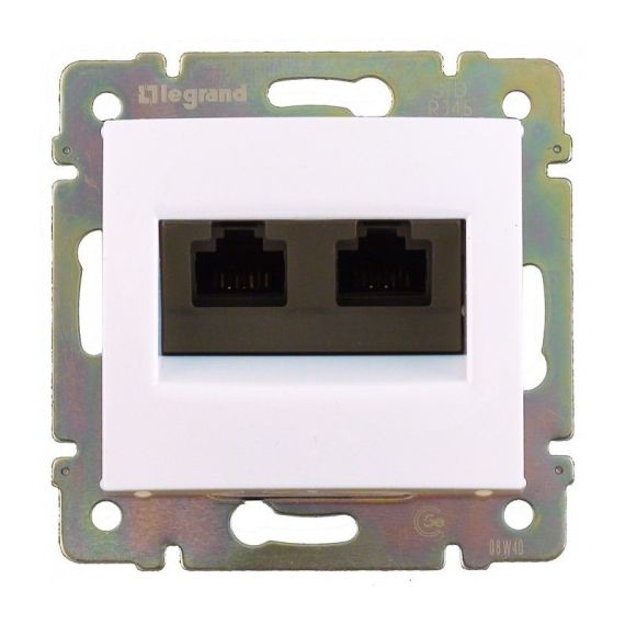 VALENA DIY Розетка компьютерная двойная RJ45 категория 5Е UTP слоновая кость