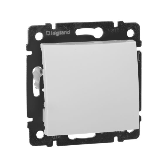 VALENA Выключатель 1-клавишный 10А безвинтовое крепление белый