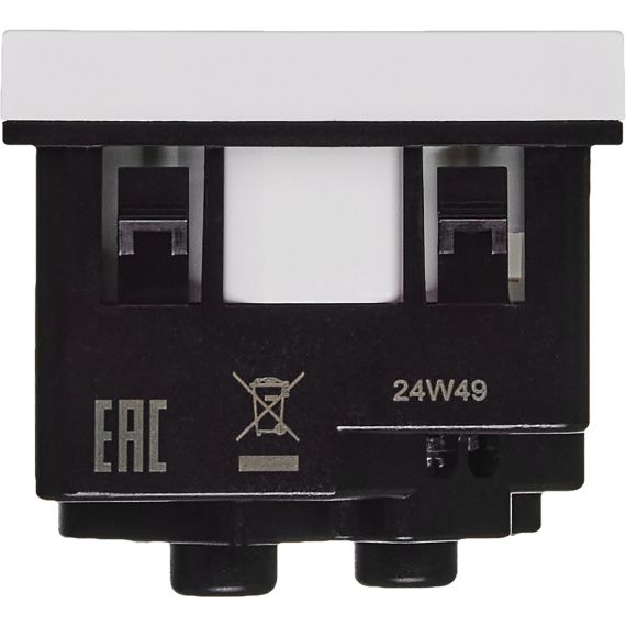 Розетка 45град с заземляющим контактом защитной шторкой и винтовым зажимом (2 модуля) белая