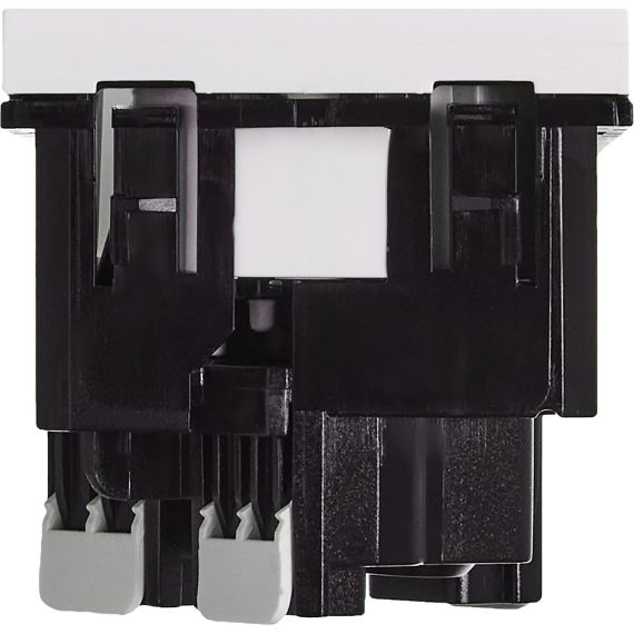 Розетка 45град с заземляющим контактом без защитной шторки и безвинтовым зажимом (2 модуля) белая