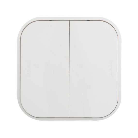 QUTEO Выключатель 2-клавишный для открытой установки проходной 10А белый