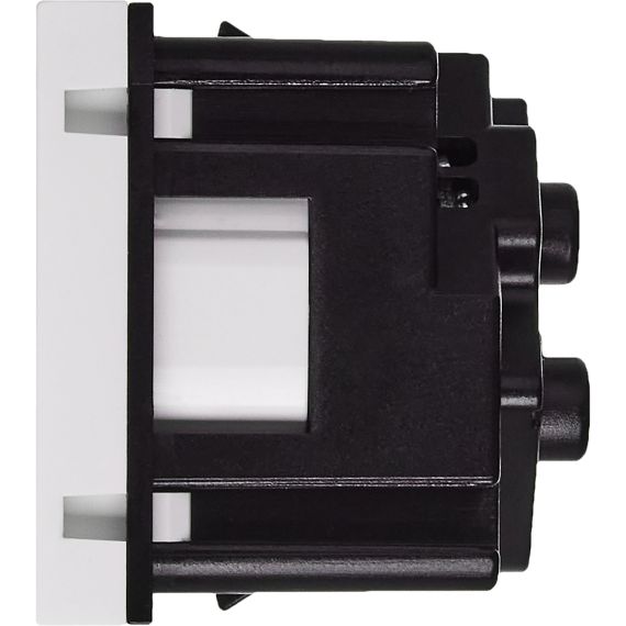 Розетка 45град с заземляющим контактом защитной шторкой и винтовым зажимом (2 модуля) белая