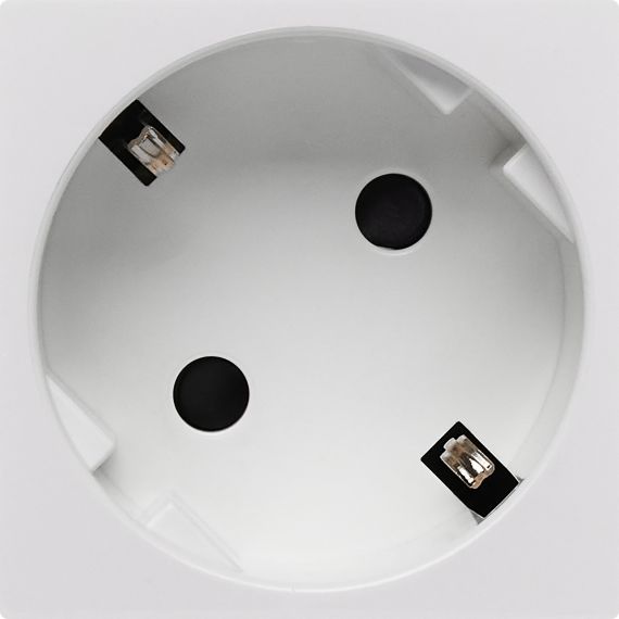 Розетка 45град с заземляющим контактом защитной шторкой и винтовым зажимом (2 модуля) белая