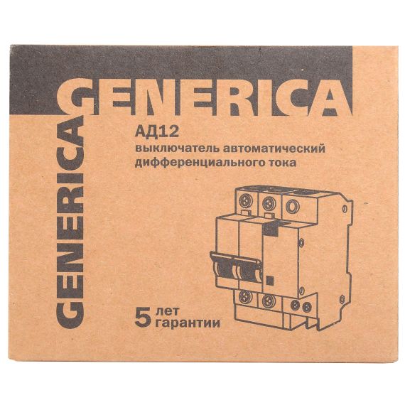 Дифференциальный автоматический выключатель АД12 2Р 63А 300мА GENERICA