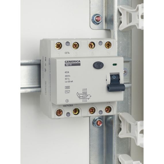 Выключатель дифференциальный (УЗО) ВД1-63 4Р 40А 30мА GENERICA
