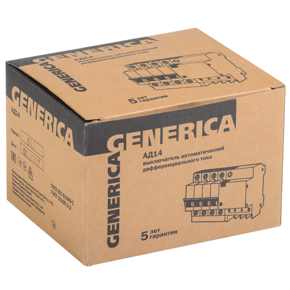 Дифференциальный автоматический выключатель АД14 4Р 25А 300мА GENERICA
