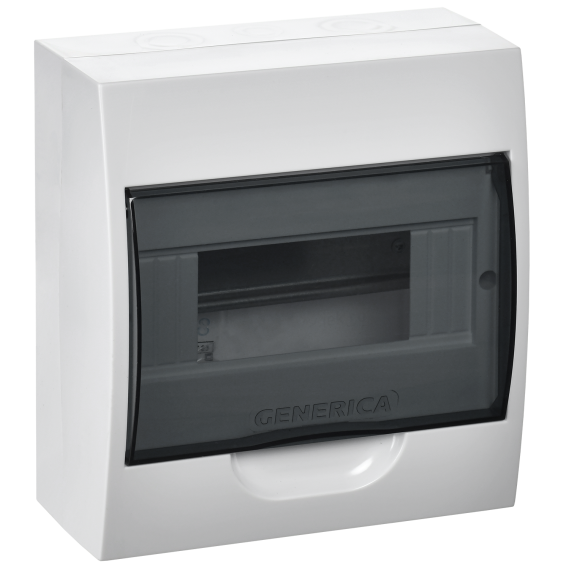 Корпус пластиковый ЩРН-П-8 черная прозрачная дверь IP41 GENERICA