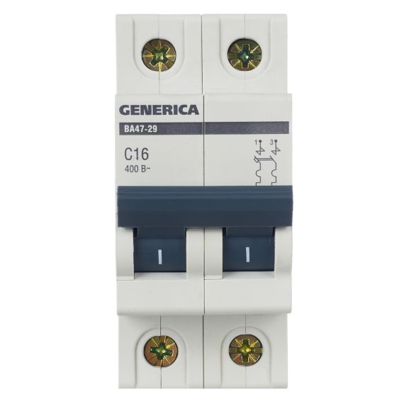 Автоматический выключатель ВА47-29 2Р 16А 4,5кА С GENERICA