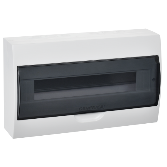 Корпус пластиковый ЩРН-П-18 черная прозрачная дверь IP41 GENERICA