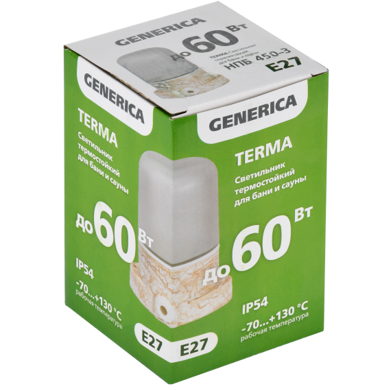 TERMA Светильник термостойкий для бани и сауны НПБ 450-3 IP54 60Вт мрамор GENERICA