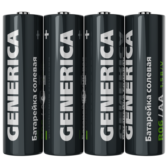 Батарейка солевая R06/AA (4шт/пленка) GENERICA