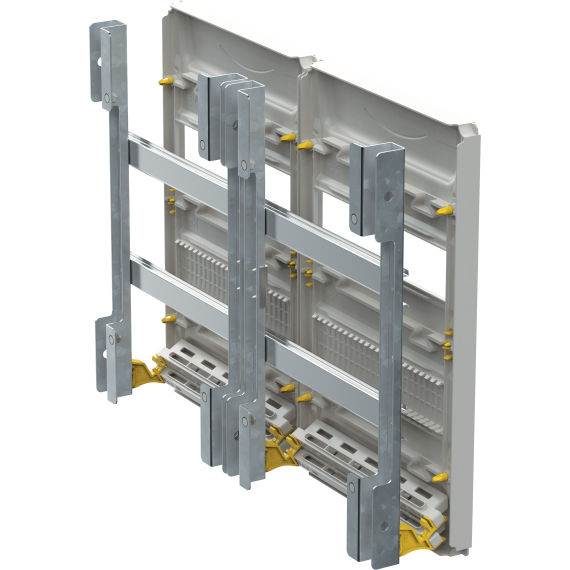 Увеличенное пространство за дин-рейками для прокладки кабелей