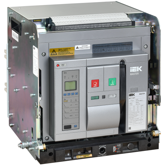 Воздушный автоматический выключатель переменного тока ВА77 выдвижного исполнения 3 полюса типоразмер F 100кА 2000А EA с набором аксессуаров: мотор привод катушка включения катушка отключения MASTER IEK