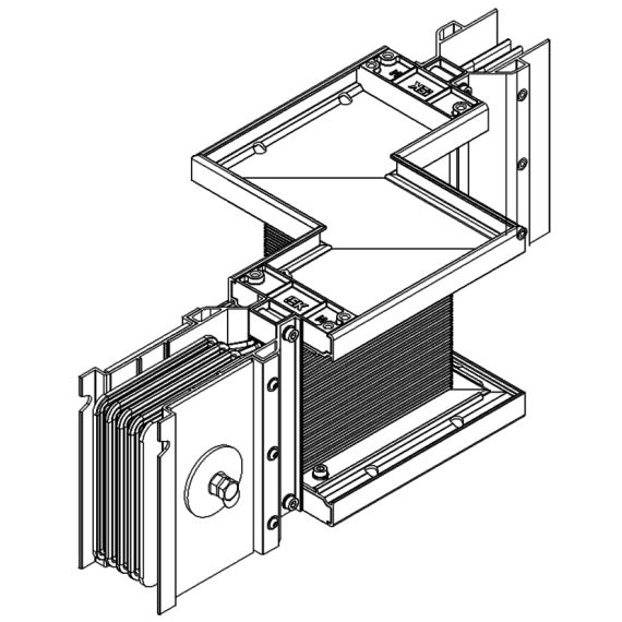 LINEBAR Секция Z-образная левая 800А Al 3L+N+PER некрашеная IP55 транспортировочная 2 плеча на заказ IEK