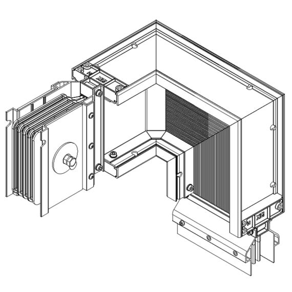 LINEBAR Секция Z-образная правая вниз 4000А Al 3L+N+PER некрашеная IP55 транспортировочная IEK
