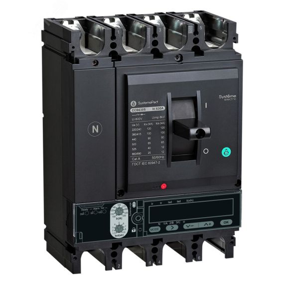 Автоматический выключатель в литом корпусе SYSTEMEPACT CCB630 150KA 4P4D S5.3E 630A рычаг SE (Systeme) SPC630L63053E4DF
