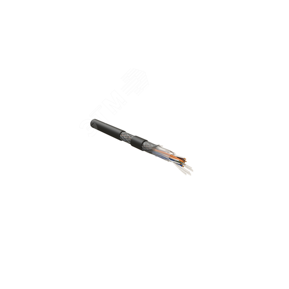 Кабель для сетей Industrial Ethernet. категория 5e. 4x2x26 AWG. многопроволочные жилы (patch). S/UTP. PU. Черный Hyperline ISUTP4-C5E-P26/30-PU-BK