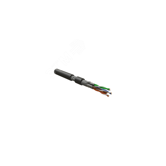 Кабель для сетей Industrial Ethernet. категория 7. 4x2x23 AWG. многопроволочные жилы (patch). S/FTP. SHF2. черный Hyperline ISFTP4-C7-P23/7-SHF2-BK