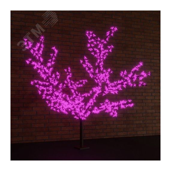 Дерево светодиодное Сакура, высота 3,6 м, крона 3,0 м, фиолетовые светодиоды, IP 65, понижающий трансформатор в комплекте Neon-Night 531-236