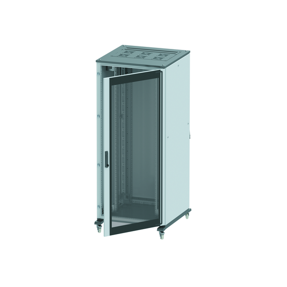 Разобранный 19&quot; IT-CQE 42U 600х2000х800, двери стекло + сплошная, RAL7011/7035