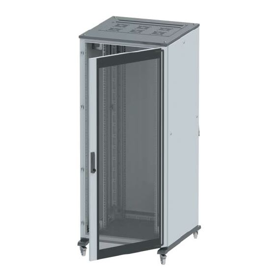 Разобранный 19&quot; IT-CQE 38U 600х1800х600, двери стекло + сплошная, RAL7011/7035