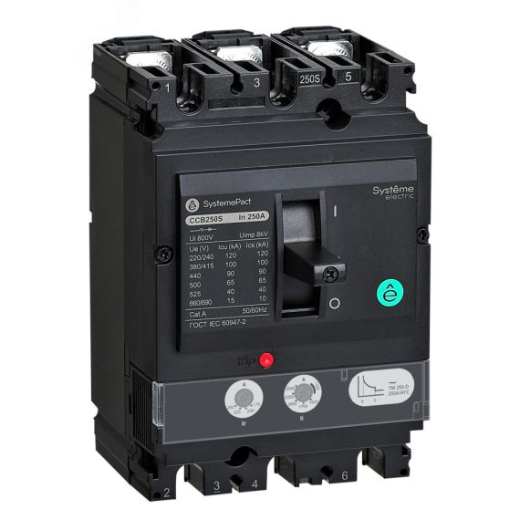 Автоматический выключатель в литом корпусе SYSTEMEPACT CCB250 150KA 3P3D TMD250 рычаг SE (Systeme) SPC250L250L3DF