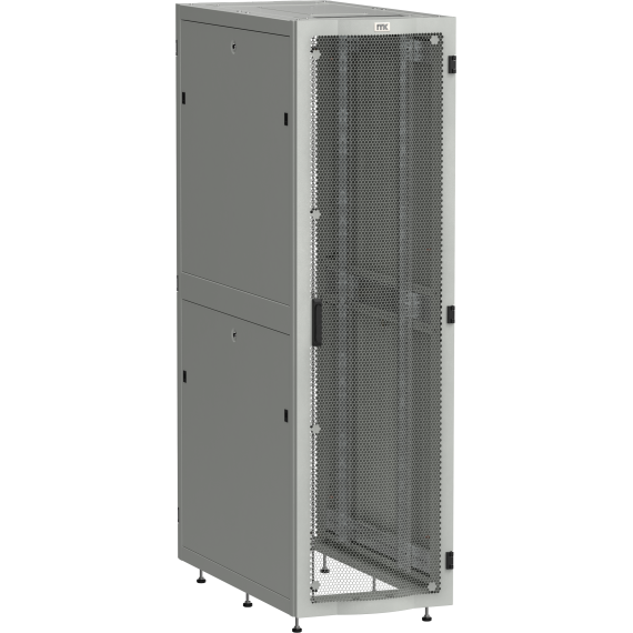 ITK LINEA S Шкаф серверный 19" 48U 600х1000мм передняя дверь двухстворчатая перфорированная задняя дверь перфорированная серый RAL 7035