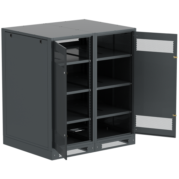 ITK LINEA B Шкаф (пустой) 1350х1200х950мм двустворчатая металлическая дверь черный