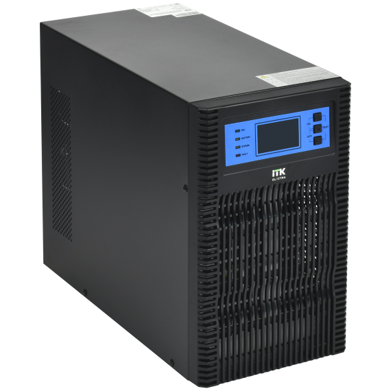 ITK ELECTRA OT ИБП однофазный онлайн 10кВА/10кВт LCD дисплей 192-240VDC клеммная колодка без АКБ с регулируемым зарядным устройством USB EPO RS232 SNMP слот Tower