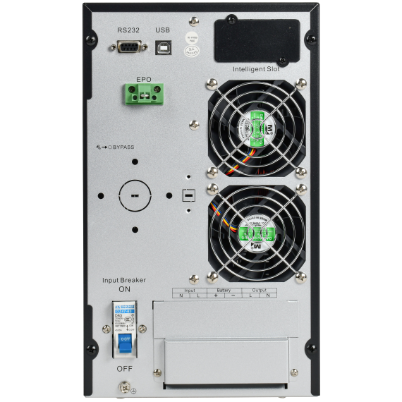 ITK ELECTRA OT ИБП однофазный онлайн 10кВА/10кВт LCD дисплей 192-240VDC клеммная колодка без АКБ с регулируемым зарядным устройством USB EPO RS232 SNMP слот Tower