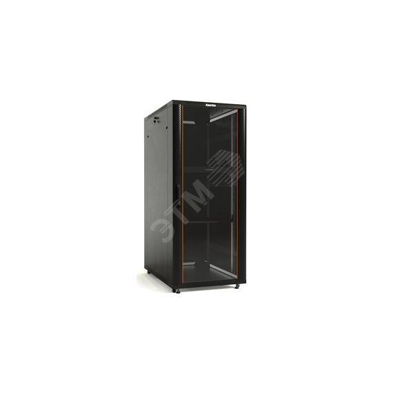 Шкаф напольный 19-дюймовый 47U 2277х600х1000 мм (ВхШхГ) передняя стеклянная дверь со стальными перфорированными боковинами задняя дверь сплошная ручка Hyperline TTB-4761-AS-RAL9004
